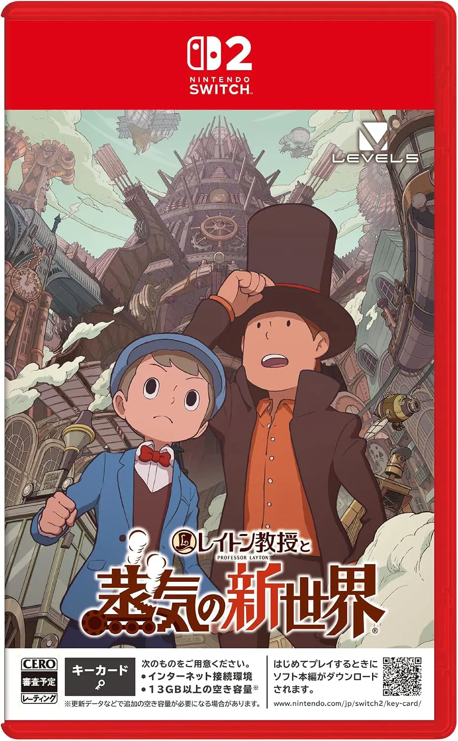 Carátula de Profesor Layton y el Nuevo Mundo A Vapor (Import) para Switch 2 (edición PAL España)