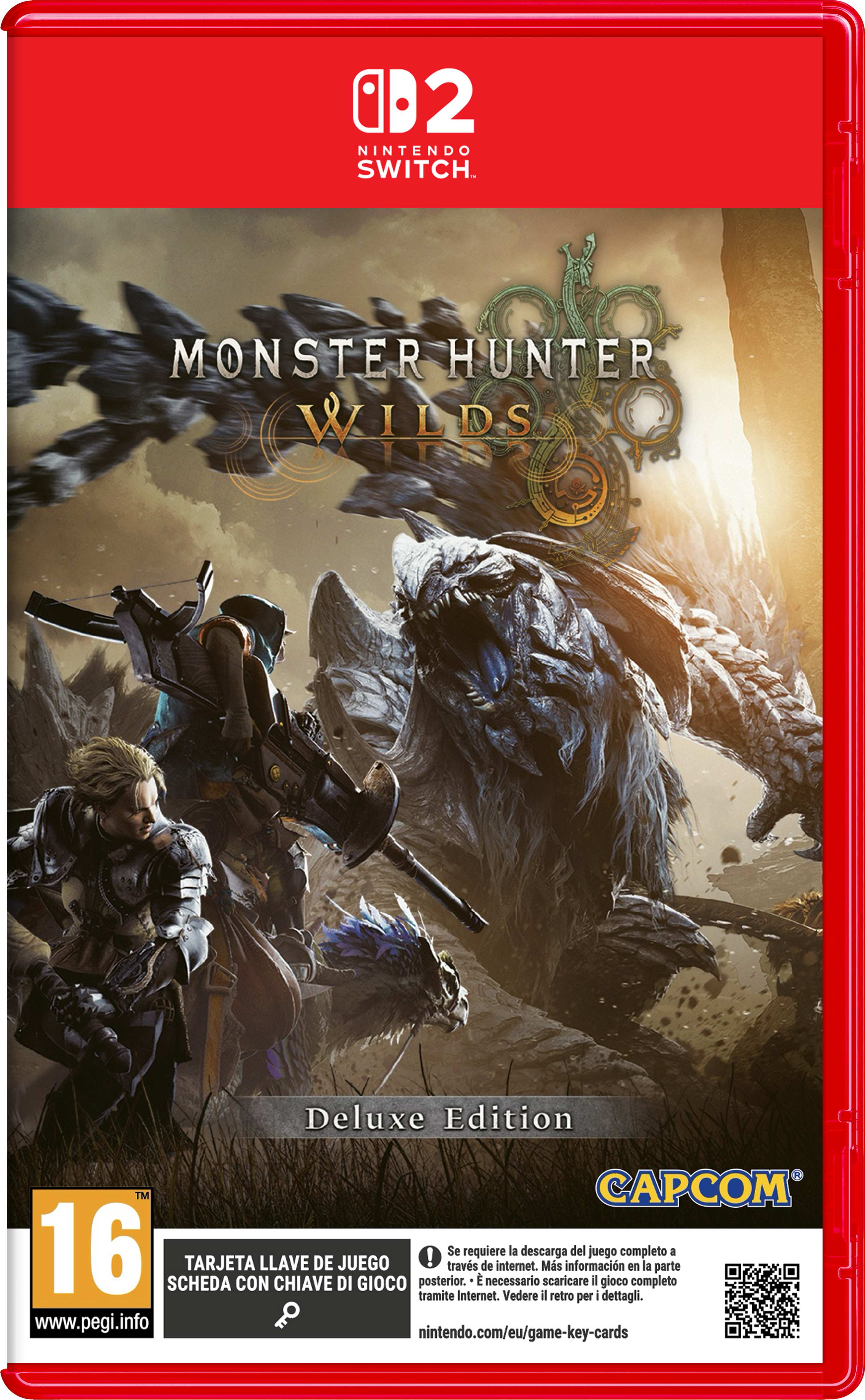 Carátula de Monster Hunter Wilds Deluxe Edition para Switch 2 (edición PAL España)