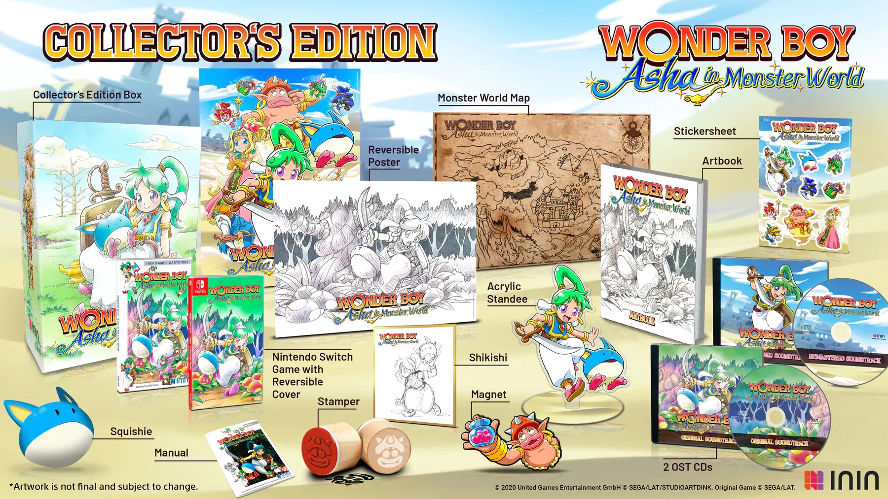 Carátula de Wonder Boy Asha in Monster World Collectors Edition Strictly Limited Games (Import) para Switch (edición PAL España)