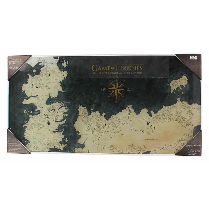 Poster Vidrio Mapa Poniente Juego de Tronos